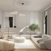 Trueliving Modern light Seven Seater Sofa linen Finish 1.77D x 3.6W x 0.84H Meters